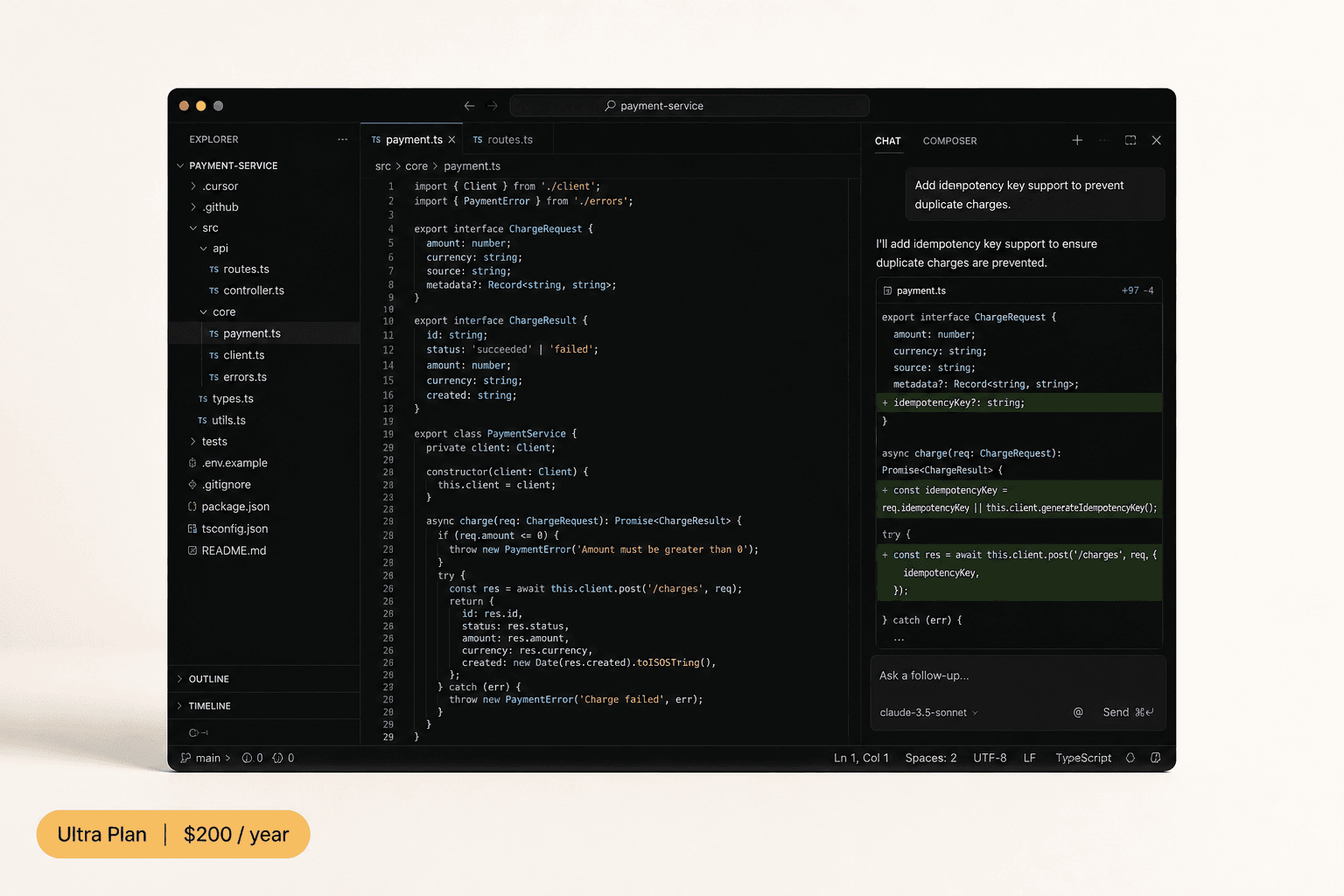 Cursor Ultra hourly · $400 usage account